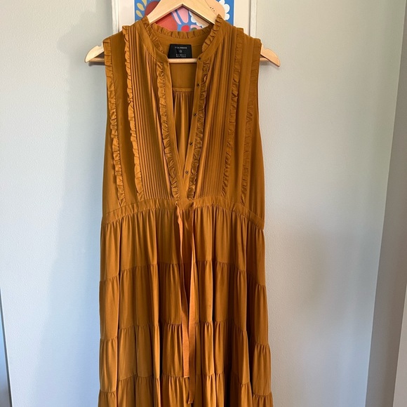 Ulla Johnson Minetta midi dress mustard size 6 - Picture 2 of 7